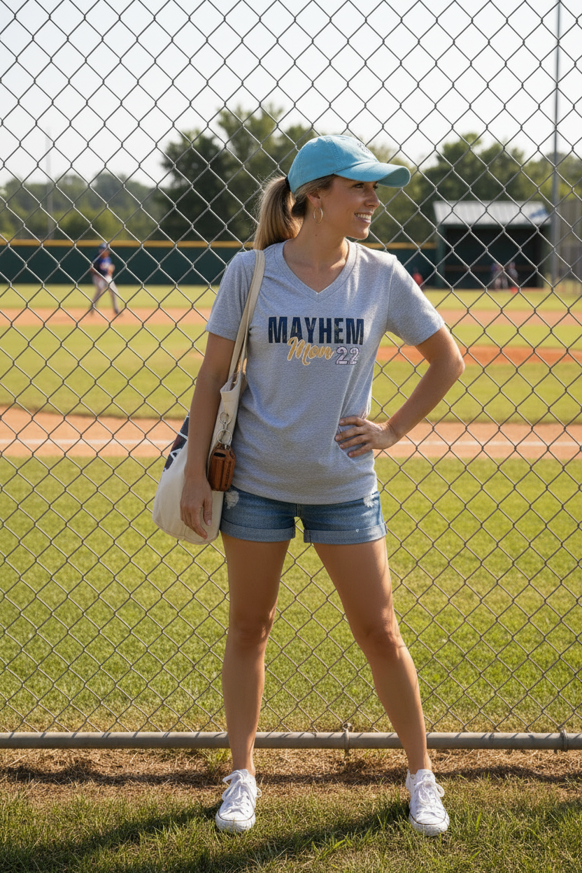 Mayhem Mom V-Neck Tee